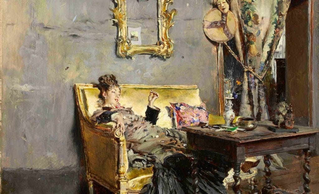 Peinture de Berthe Fumant par Giovanni Boldini