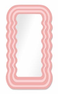 Miroir rose à vagues