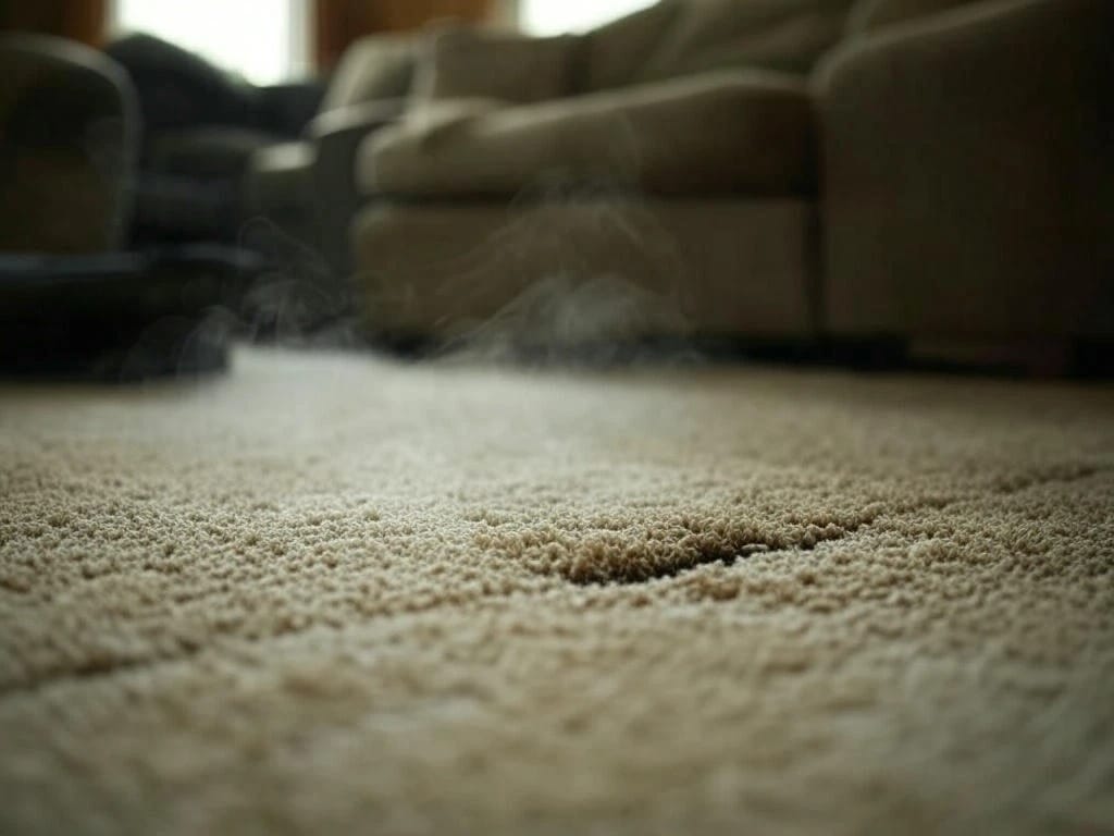 Vapeur d'eau, une solution pour enlever les marques de meubles sur les tapis et moquettes