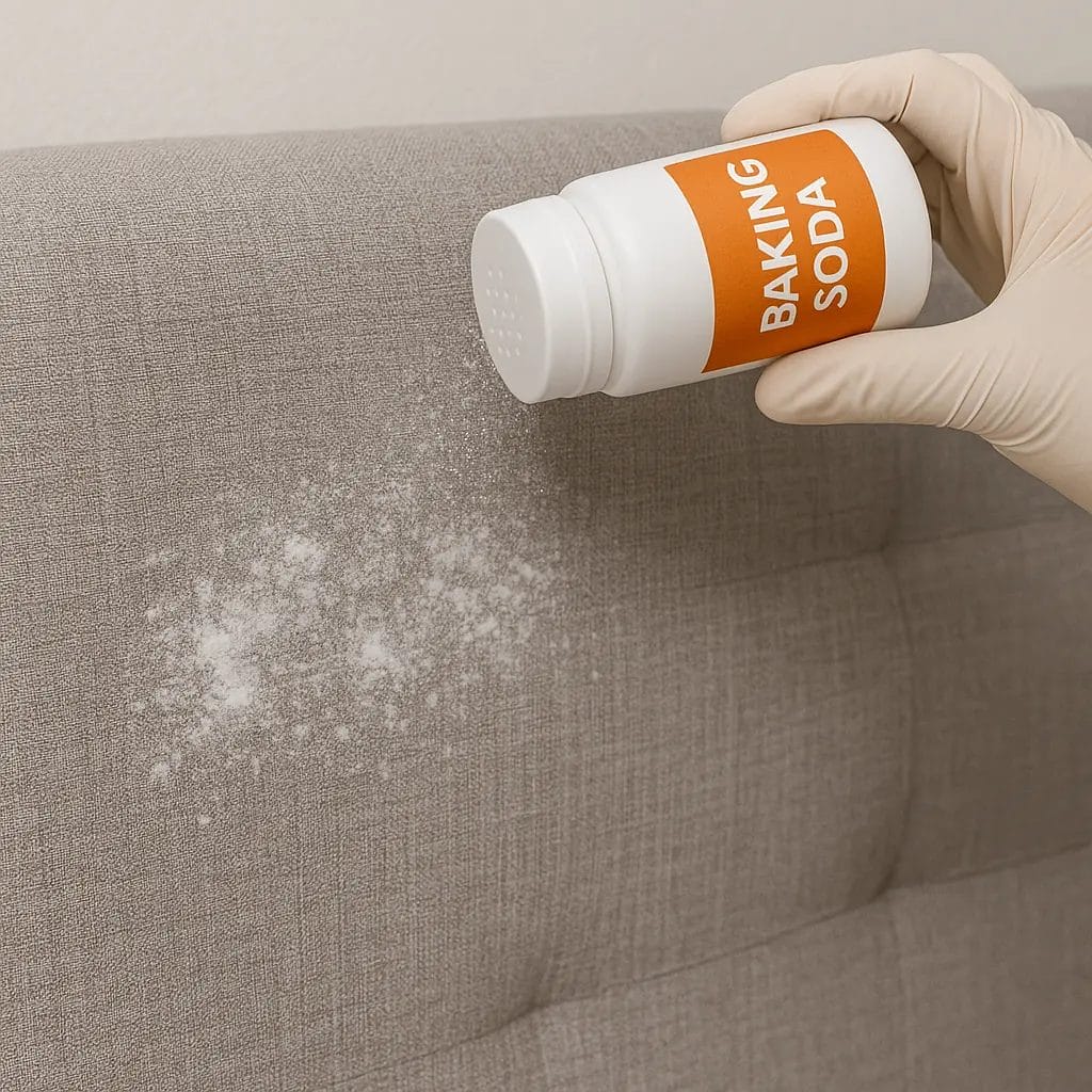 Nettoyage tete de lit en tissu via le bicarbonate de soude