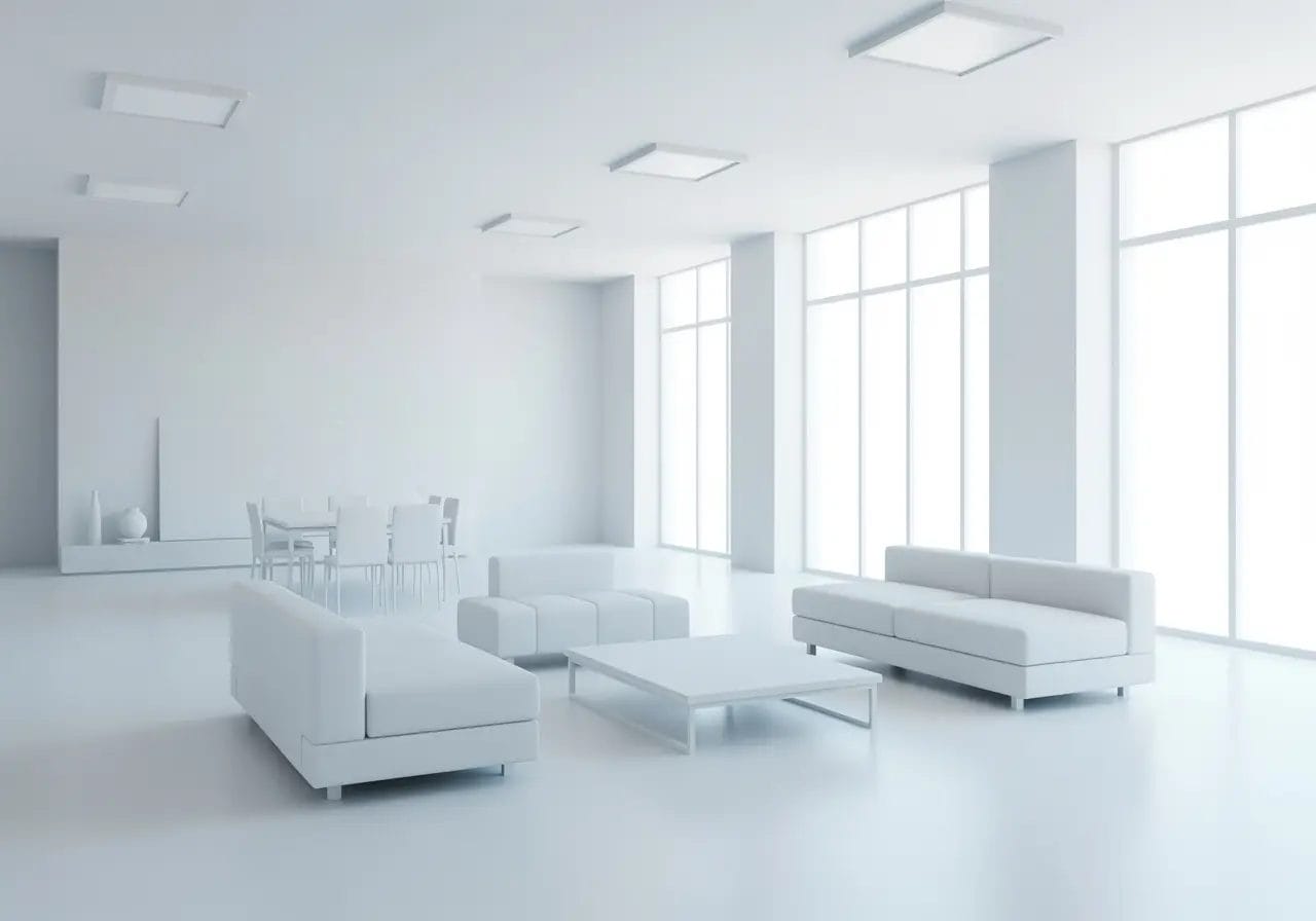 Espace intérieur totalement blanc 