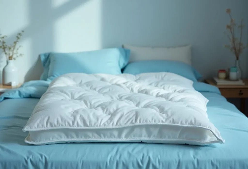 Surmatelas posé sur un lit 