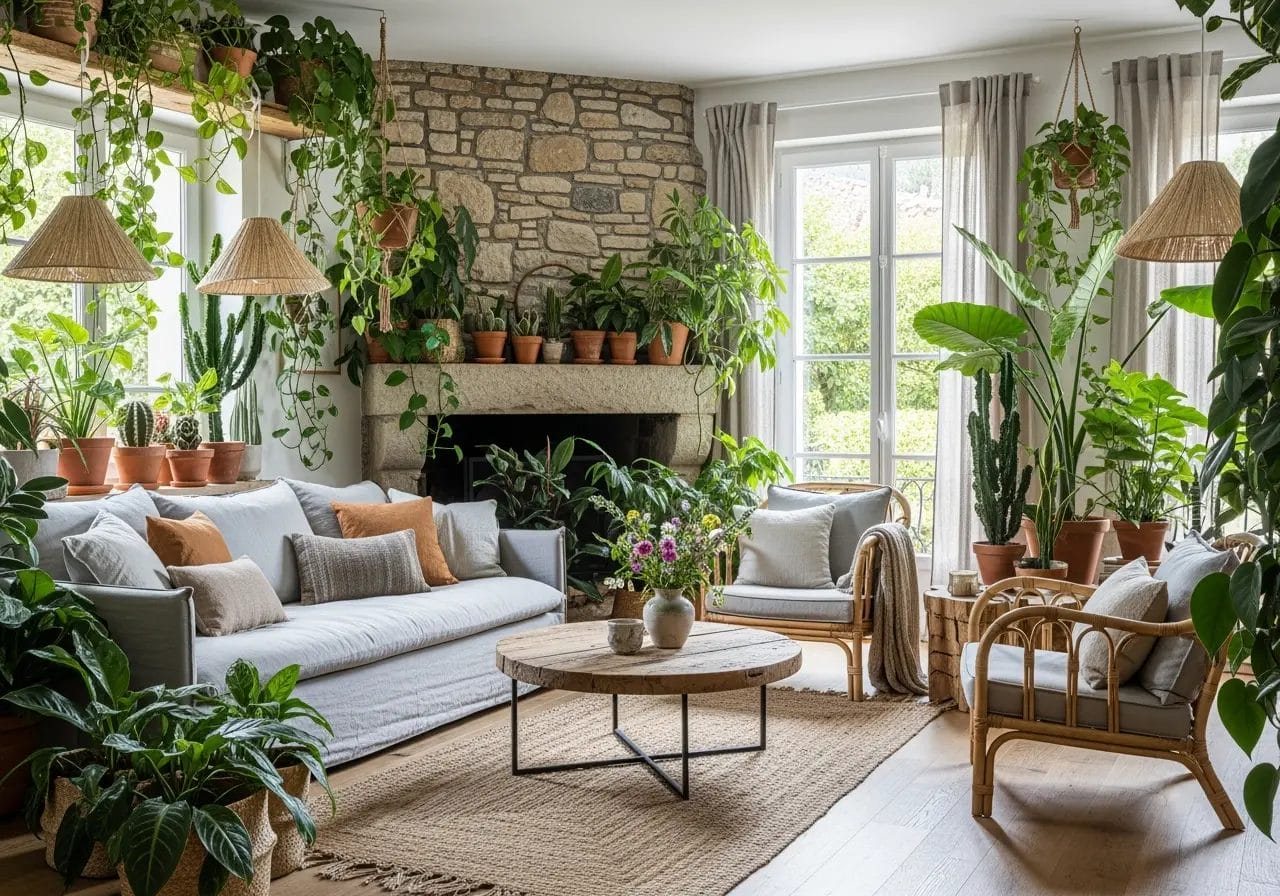 Décoration intérieure nature dans la maison avec des plantes
