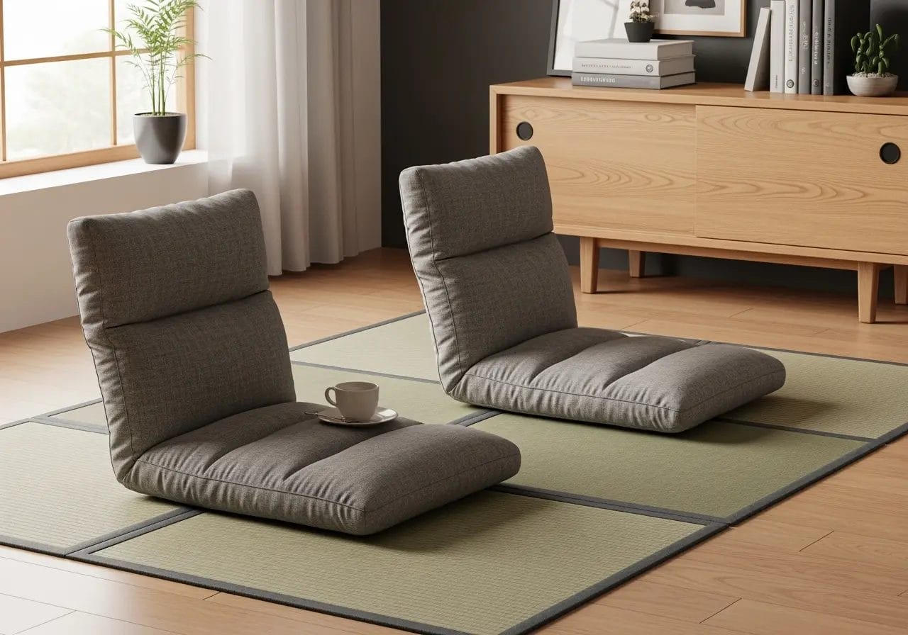 Assises japonaises dans un salon 